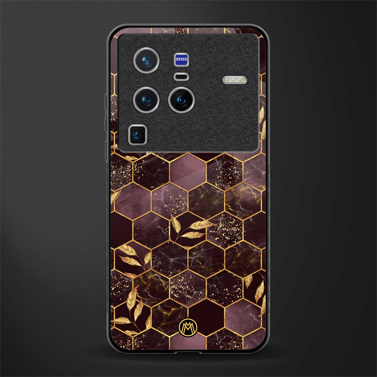 black maroon tile marble glass case for vivo x80 pro 5g image