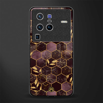 black maroon tile marble glass case for vivo x80 pro 5g image