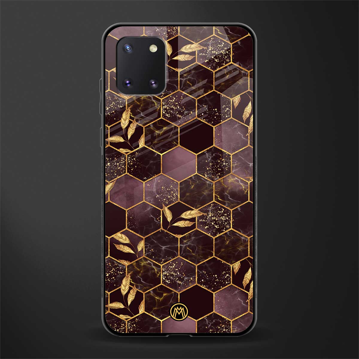 black maroon tile marble glass case for samsung galaxy note 10 lite image