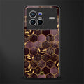black maroon tile marble glass case for vivo x80 image