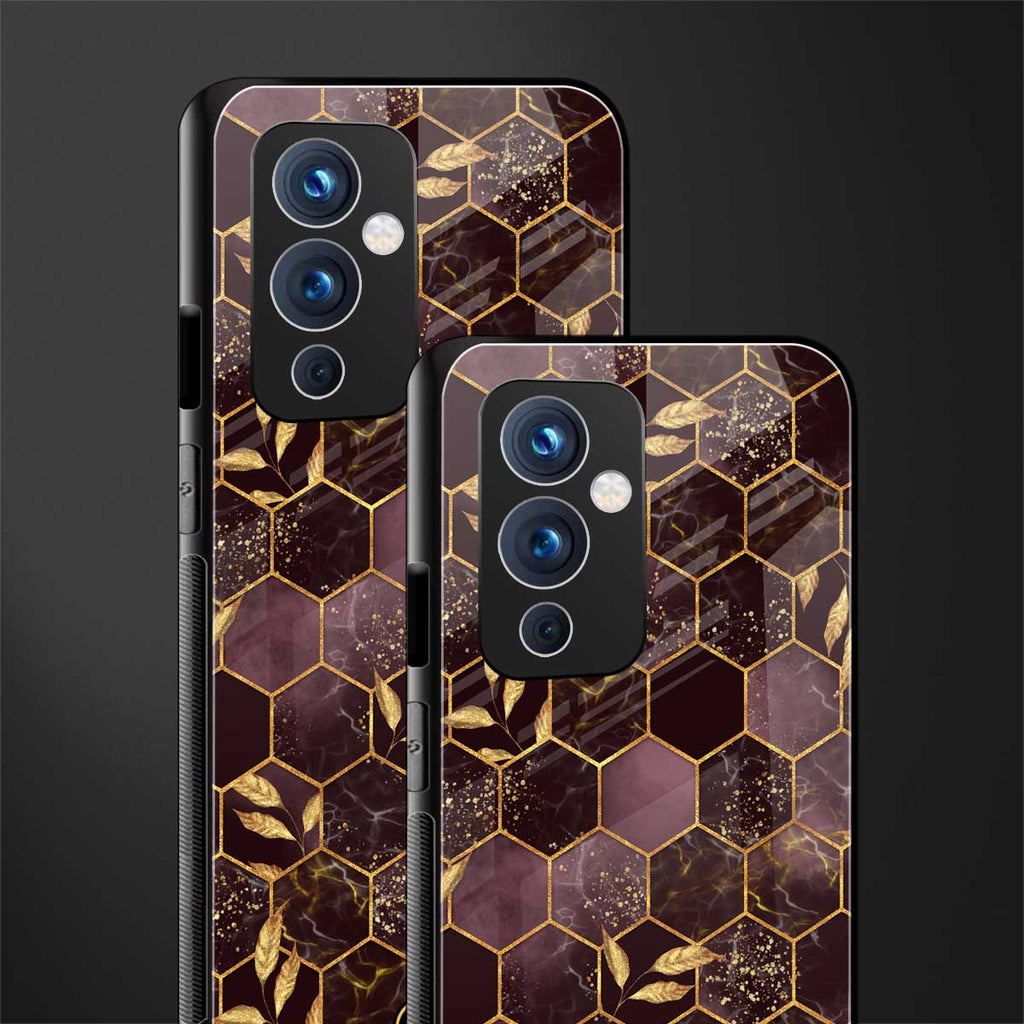 black maroon tile marble back phone cover | glass case for oneplus 9