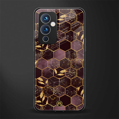 black maroon tile marble back phone cover | glass case for oneplus 9