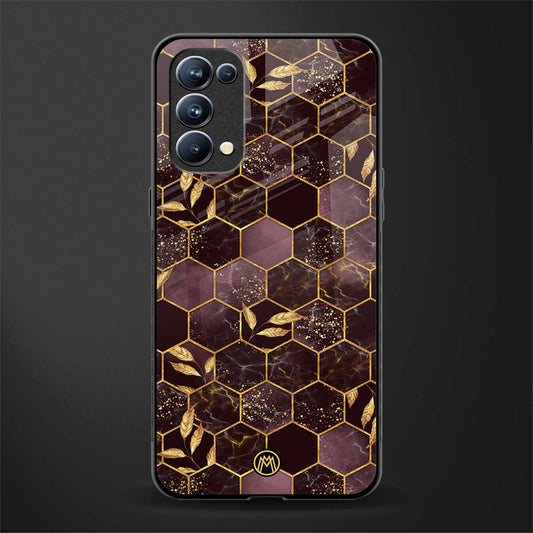 black maroon tile marble back phone cover | glass case for oppo reno 5