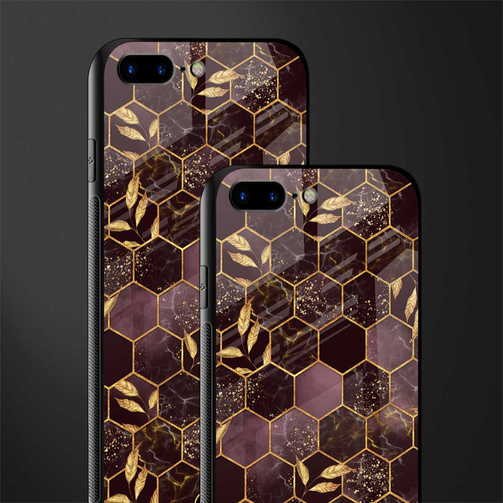 black maroon tile marble glass case for iphone 8 plus image-2