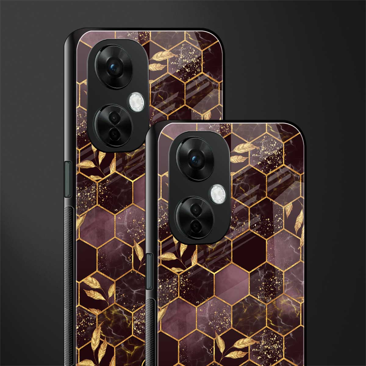 black maroon tile marble back phone cover | glass case for oneplus nord ce 3 lite