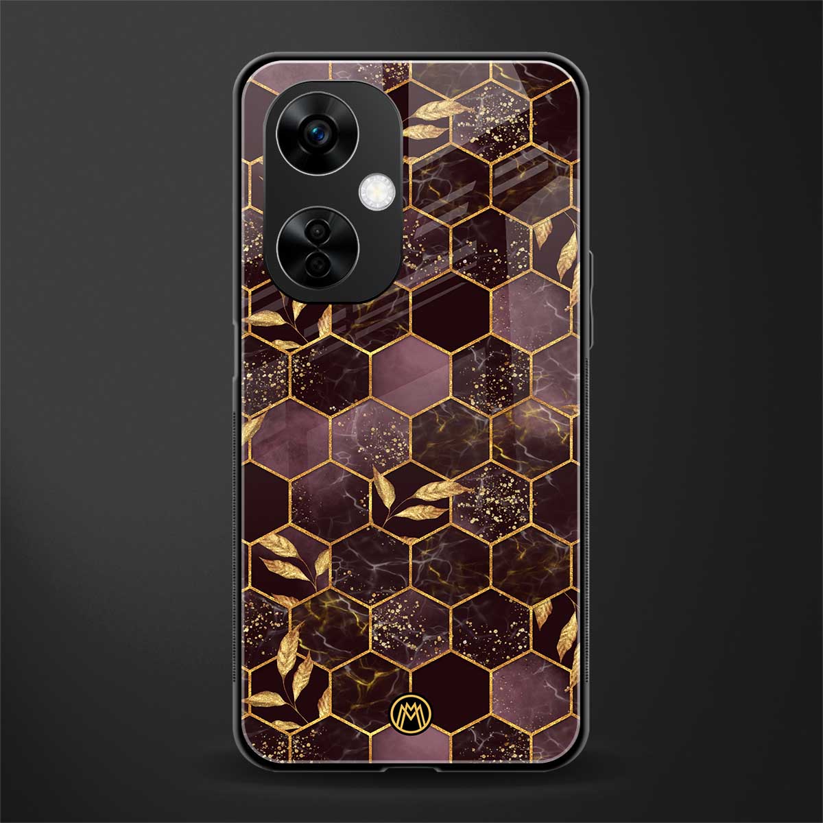 black maroon tile marble back phone cover | glass case for oneplus nord ce 3 lite