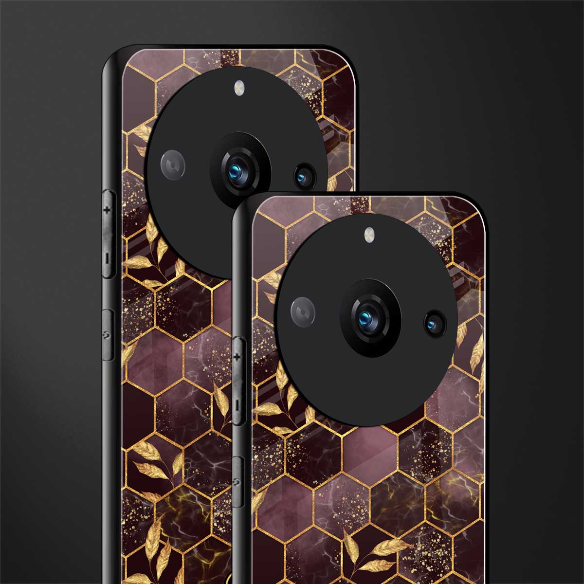 black maroon tile marble back phone cover | glass case for realme 11 pro 5g