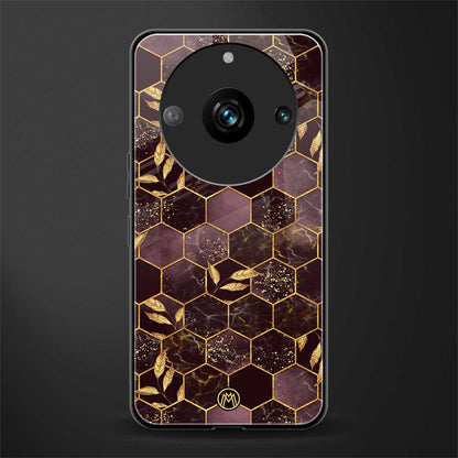 black maroon tile marble back phone cover | glass case for realme 11 pro 5g