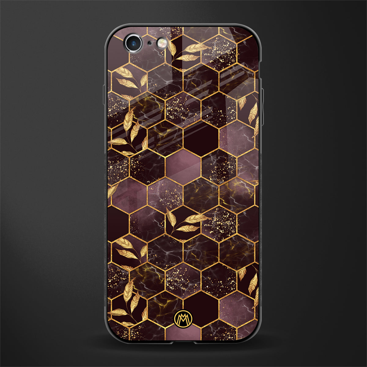 black maroon tile marble glass case for iphone 6 plus image