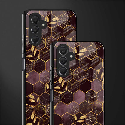 black maroon tile marble back phone cover | glass case for samsun galaxy a24 4g