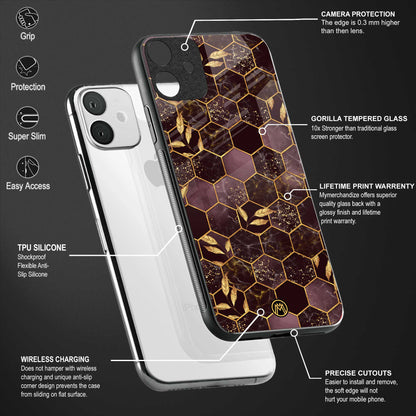 black maroon tile marble glass case for redmi 6 pro image-4