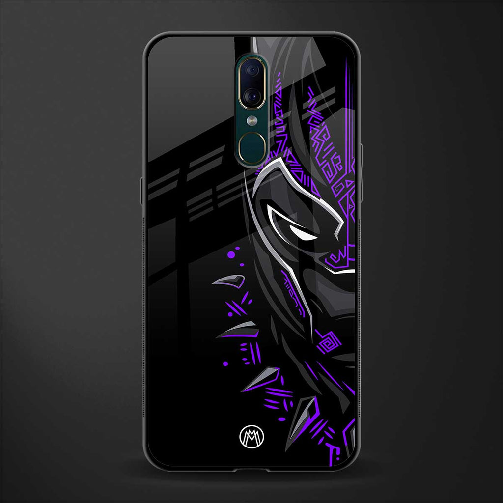 black panther superhero glass case for oppo a9 image