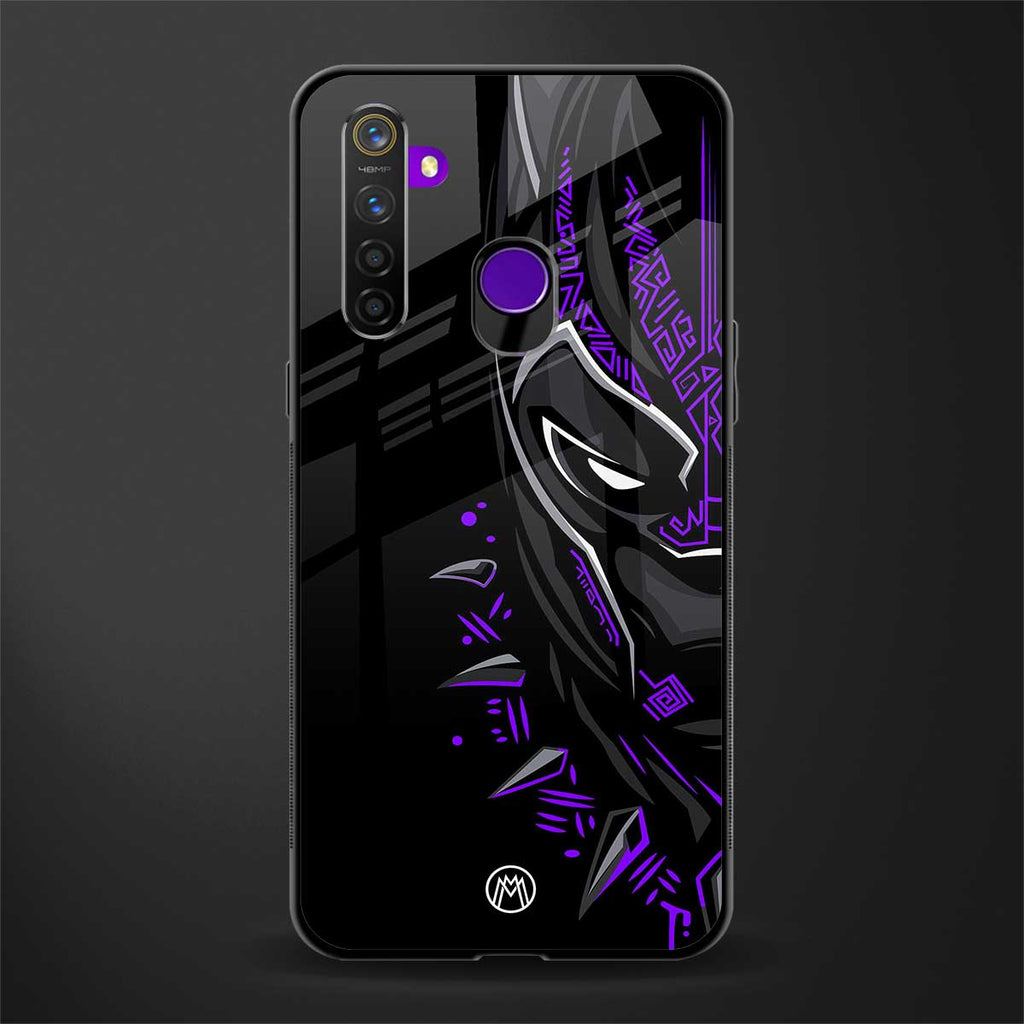 black panther superhero glass case for realme 5 image
