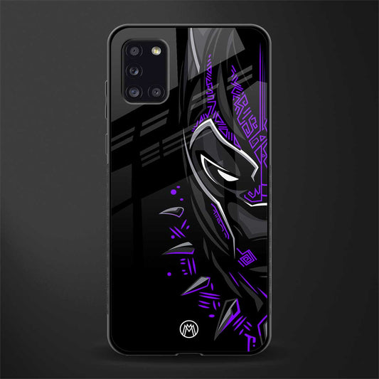 black panther superhero glass case for samsung galaxy a31 image