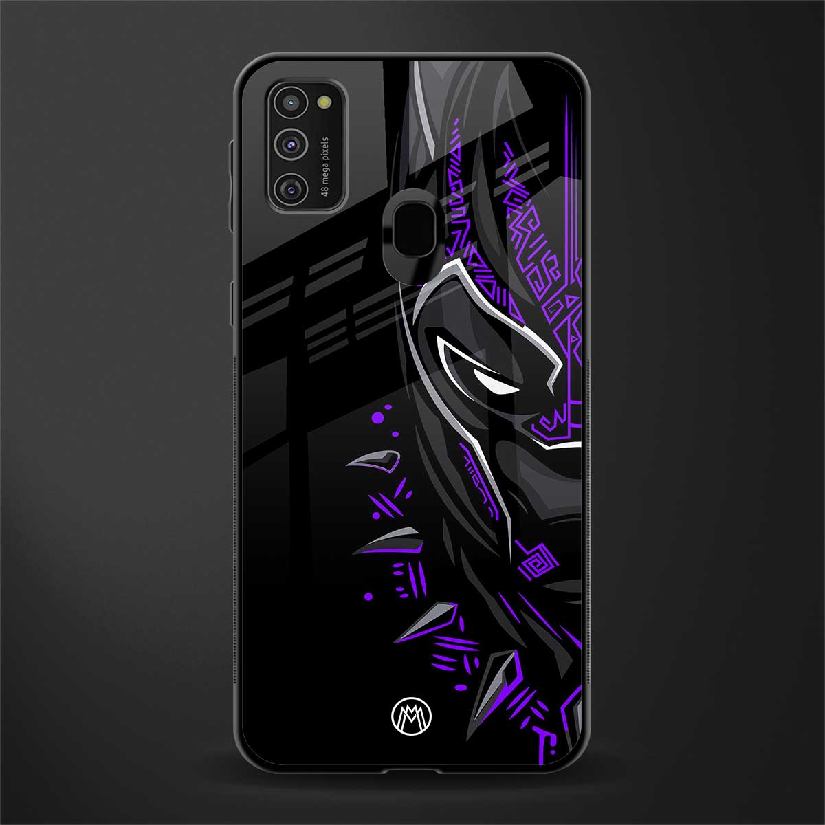 black panther superhero glass case for samsung galaxy m30s image