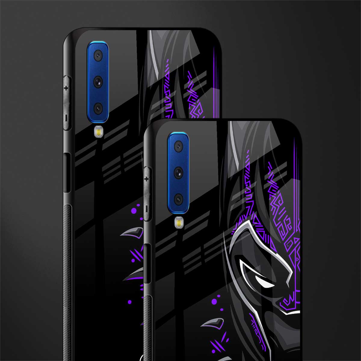 black panther superhero glass case for samsung galaxy a7 2018 image-2