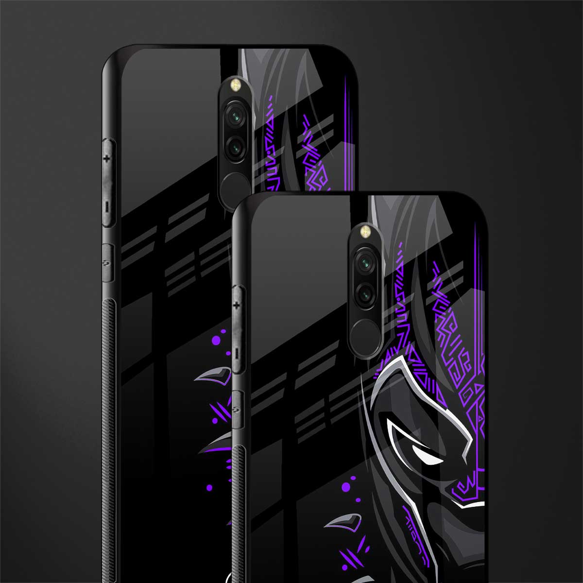 black panther superhero glass case for redmi 8 image-2