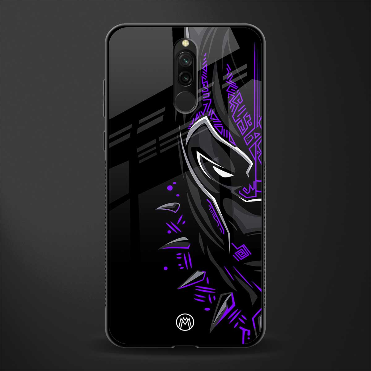 black panther superhero glass case for redmi 8 image