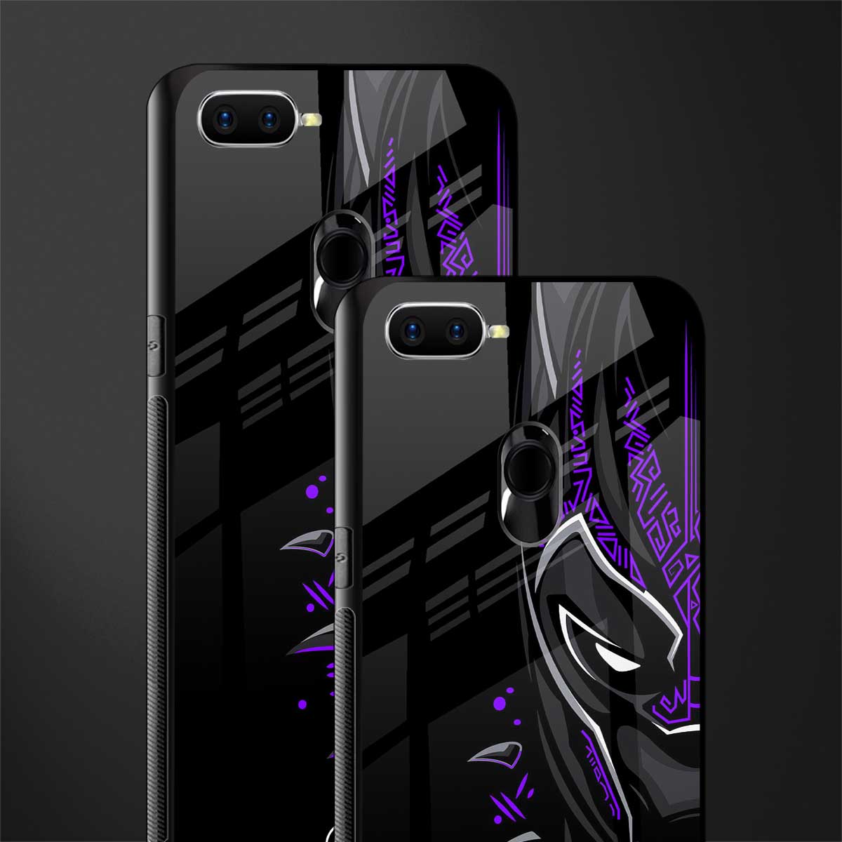 black panther superhero glass case for oppo a7 image-2