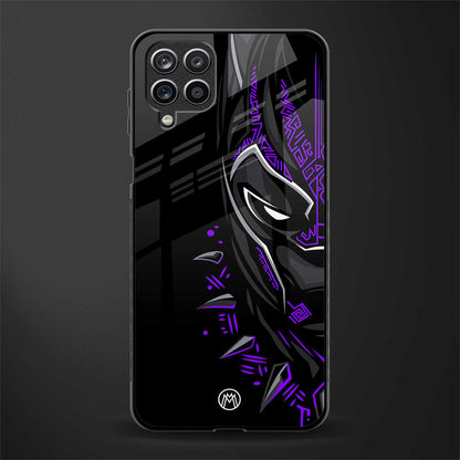 black panther superhero back phone cover | glass case for samsung galaxy a22 4g