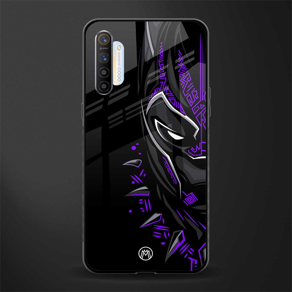 black panther superhero glass case for realme xt image