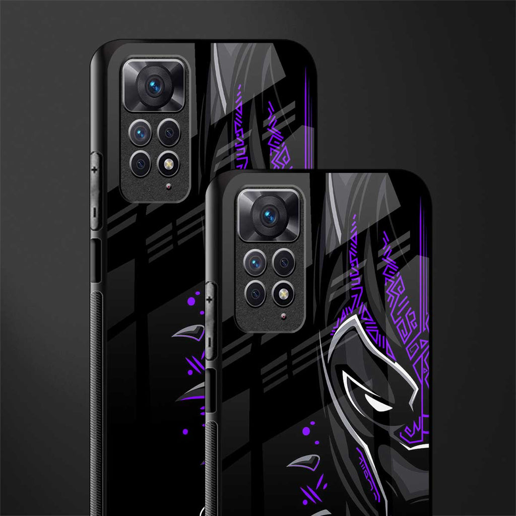 black panther superhero glass case for redmi note 11 image-2