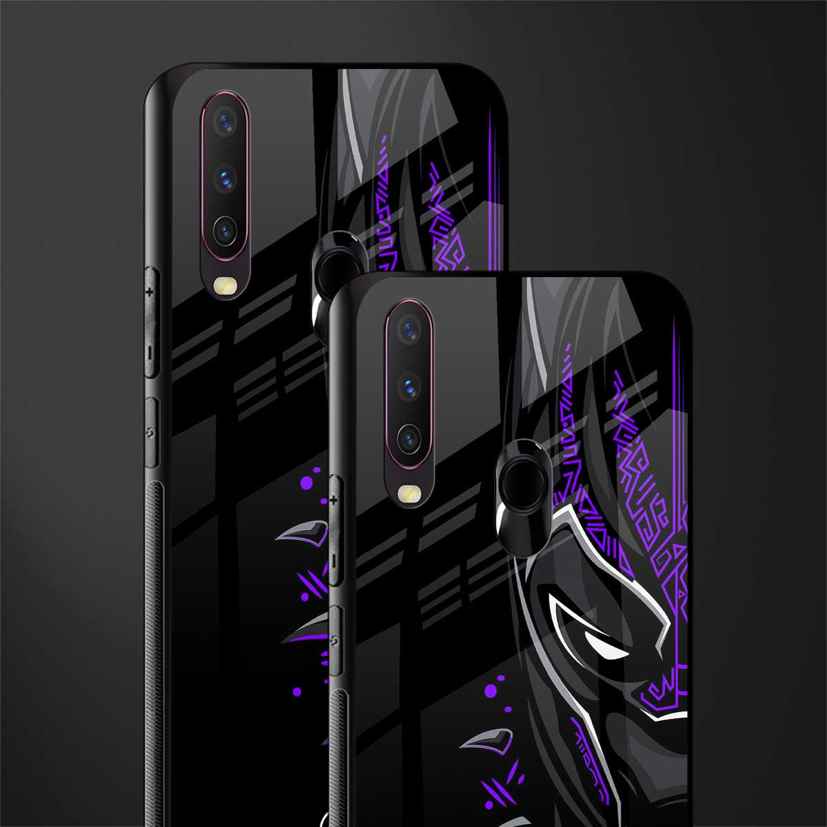 black panther superhero glass case for vivo y17 image-2