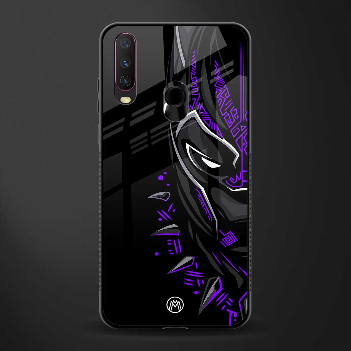 black panther superhero glass case for vivo y12 image