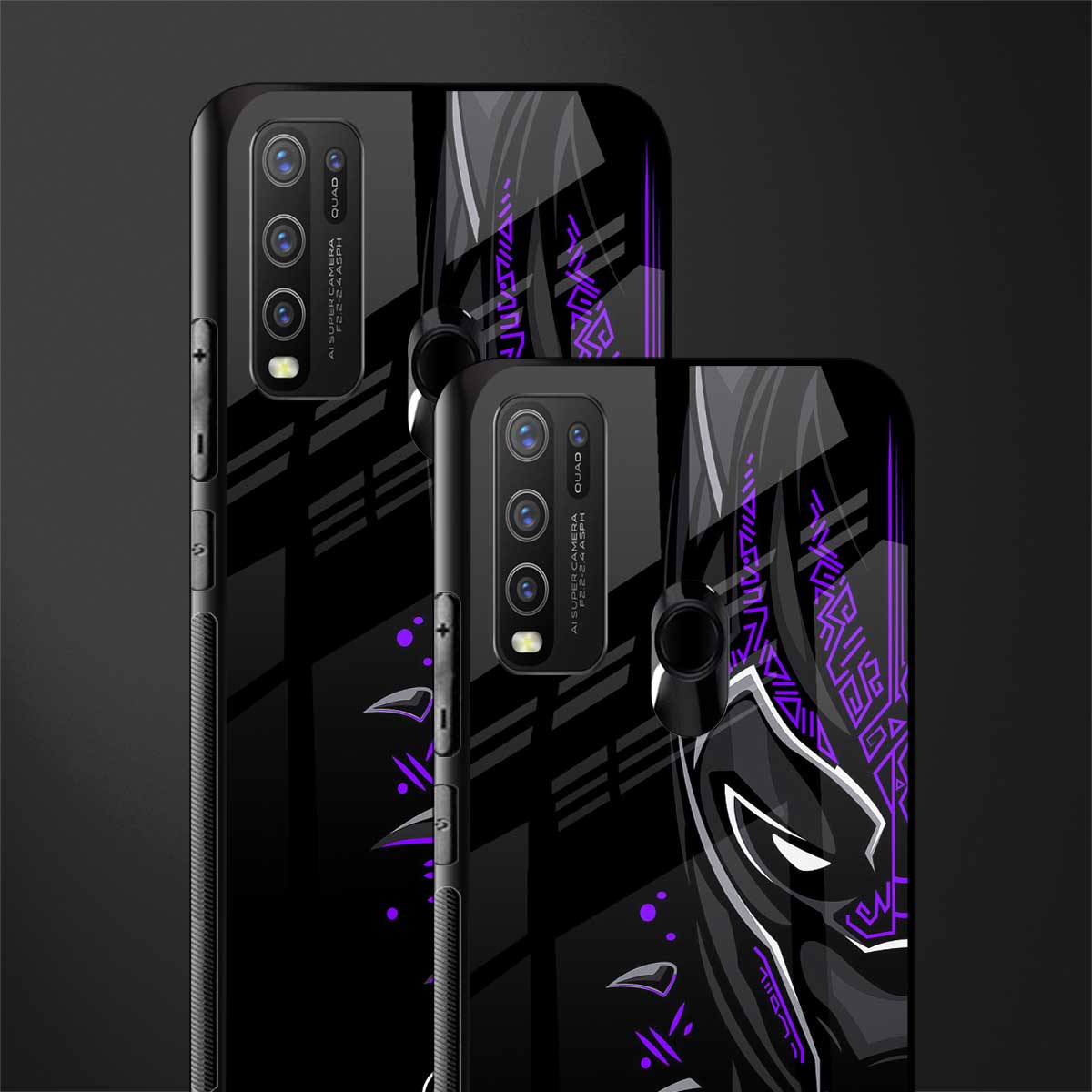 black panther superhero glass case for vivo y50 image-2