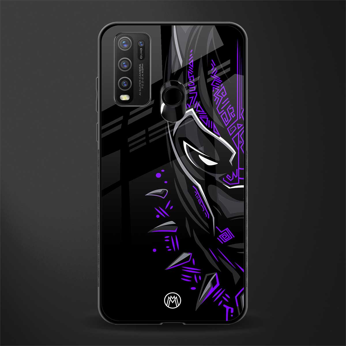 black panther superhero glass case for vivo y50 image