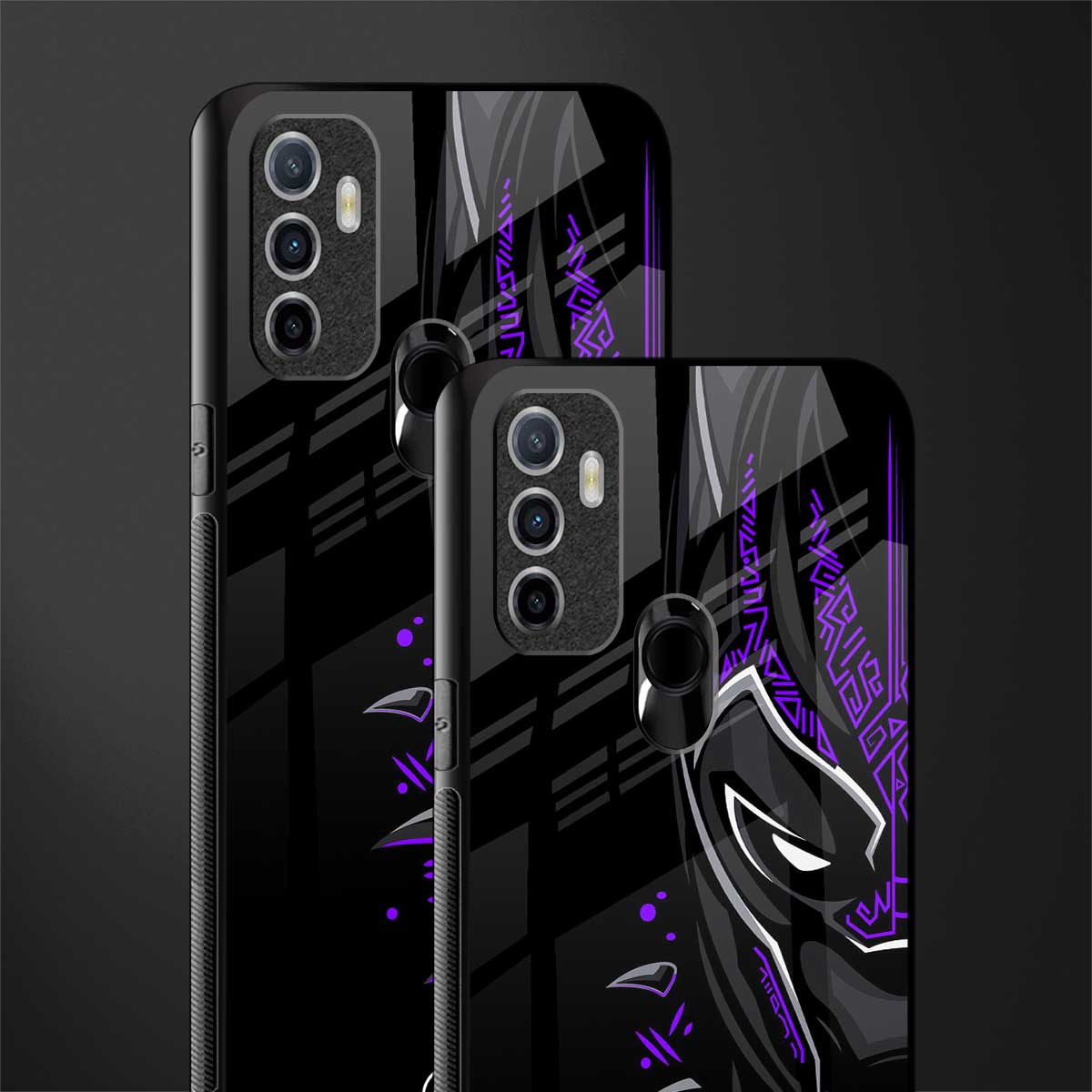 black panther superhero glass case for oppo a53 image-2