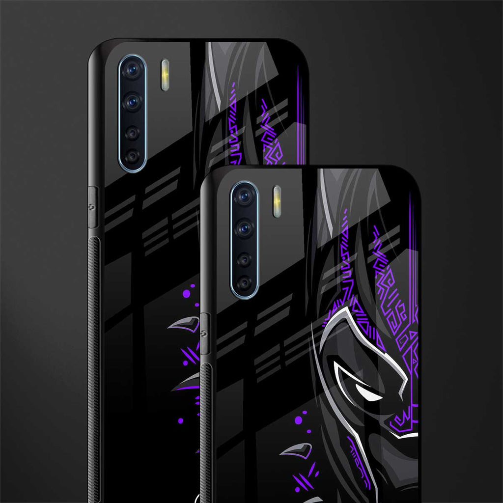black panther superhero glass case for oppo f15 image-2