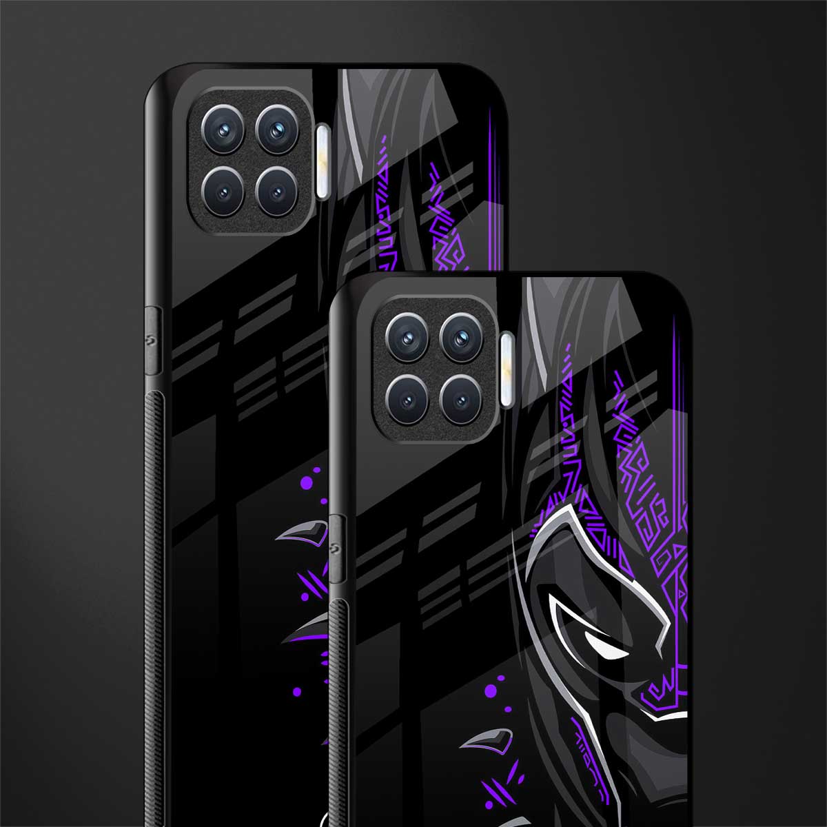 black panther superhero glass case for oppo f17 image-2