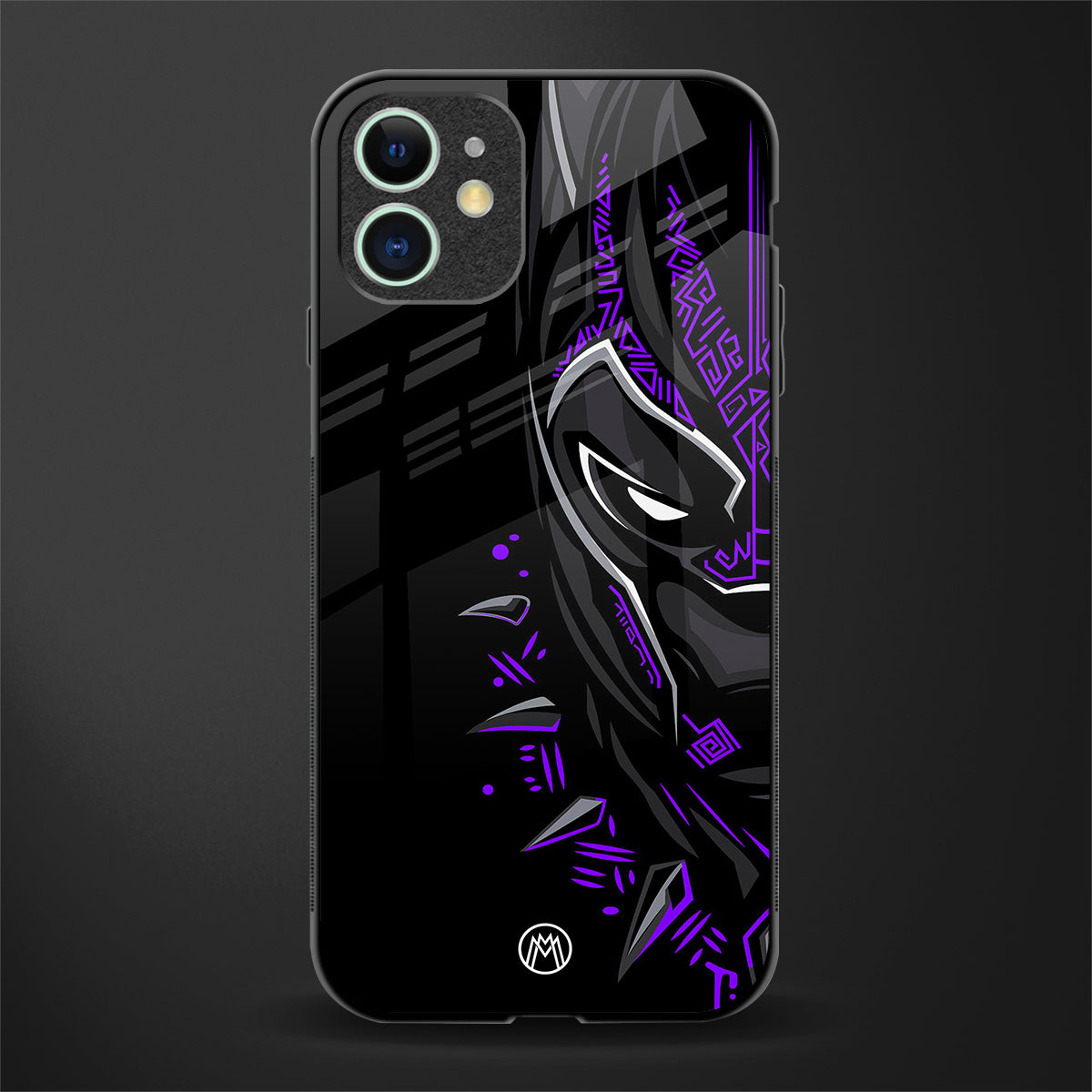 black panther superhero glass case for iphone 12 image