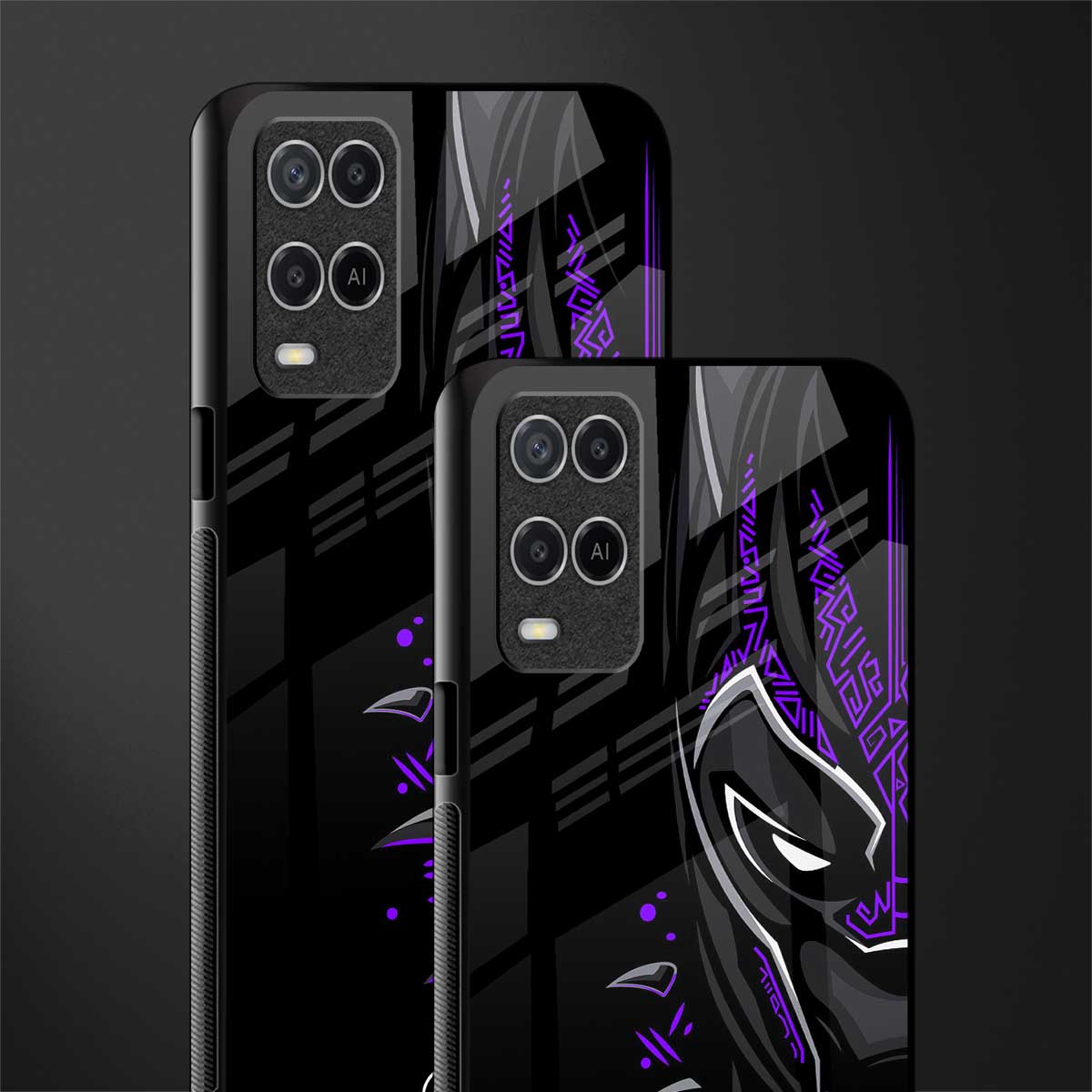 black panther superhero glass case for oppo a54 image-2