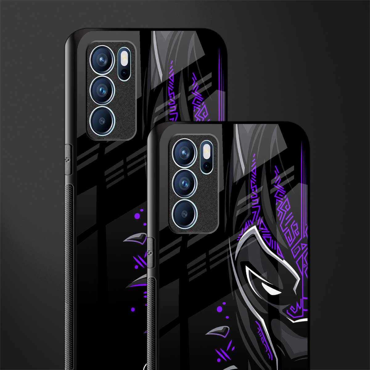 black panther superhero glass case for oppo reno6 5g image-2