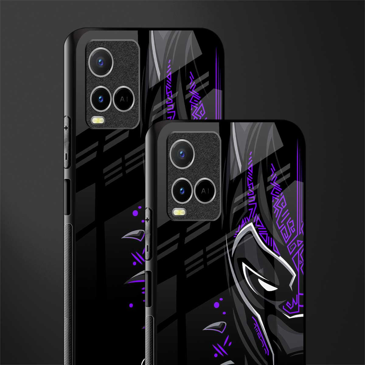 black panther superhero glass case for vivo y21s image-2