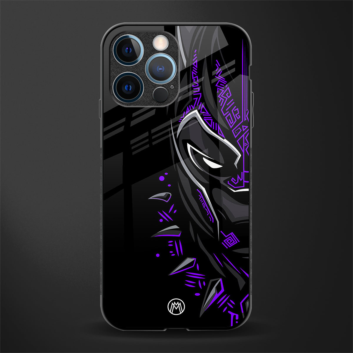 black panther superhero glass case for iphone 12 pro image