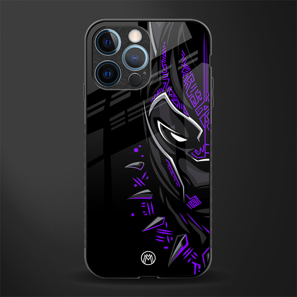 black panther superhero glass case for iphone 14 pro image