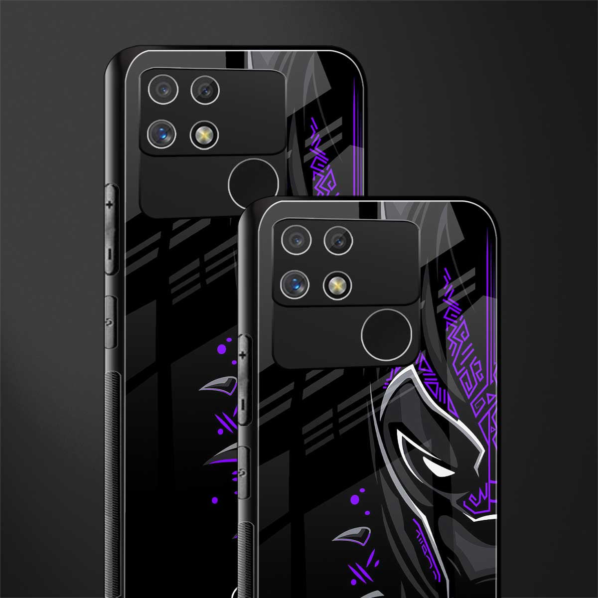 black panther superhero back phone cover | glass case for realme narzo 50a