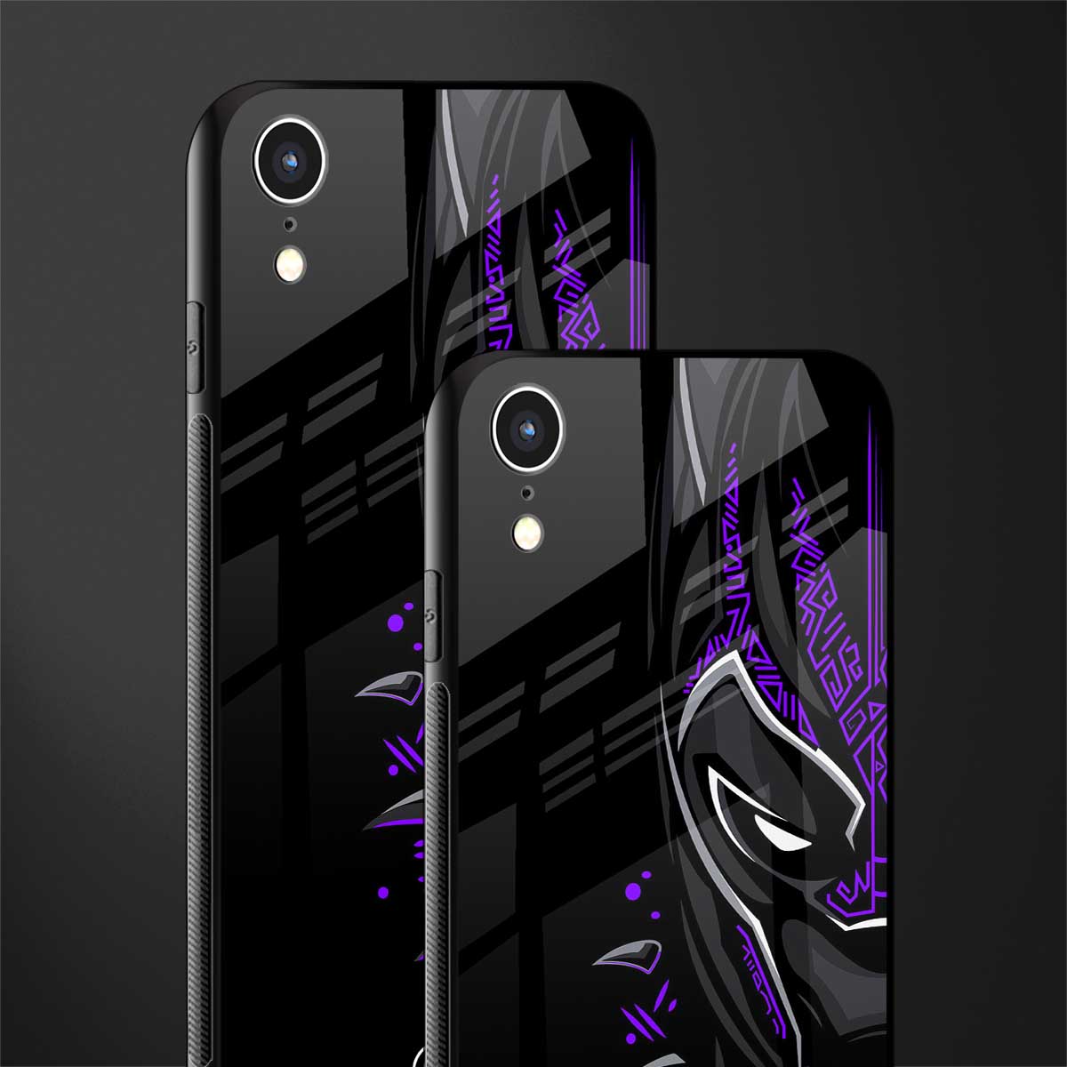 black panther superhero glass case for iphone xr image-2