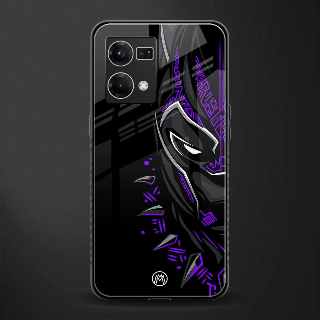 black panther superhero back phone cover | glass case for oppo f21 pro 4g
