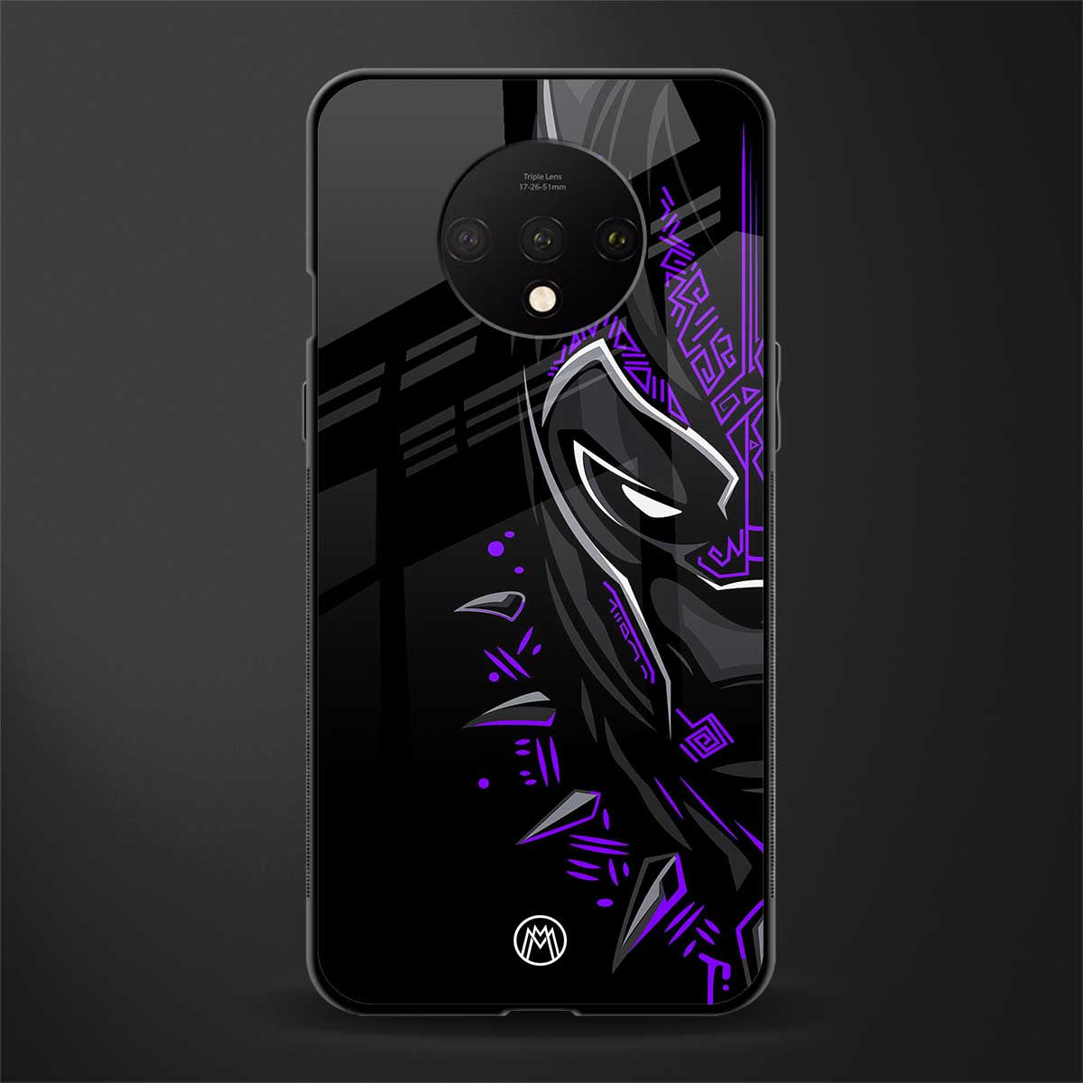 black panther superhero glass case for oneplus 7t image