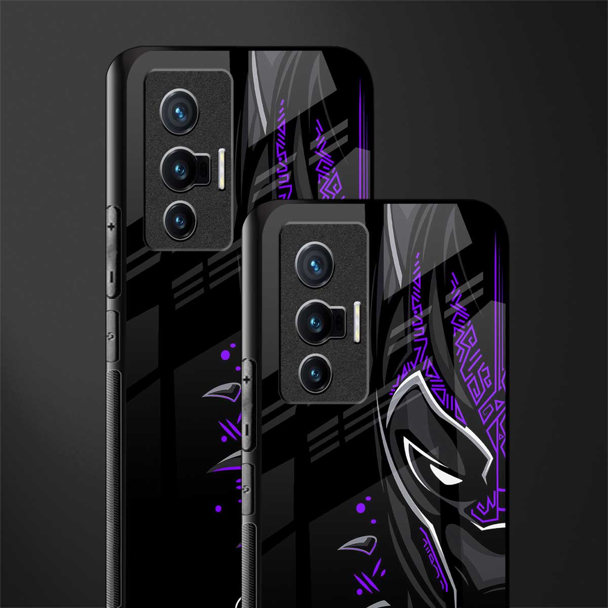 black panther superhero glass case for vivo x70 image-2