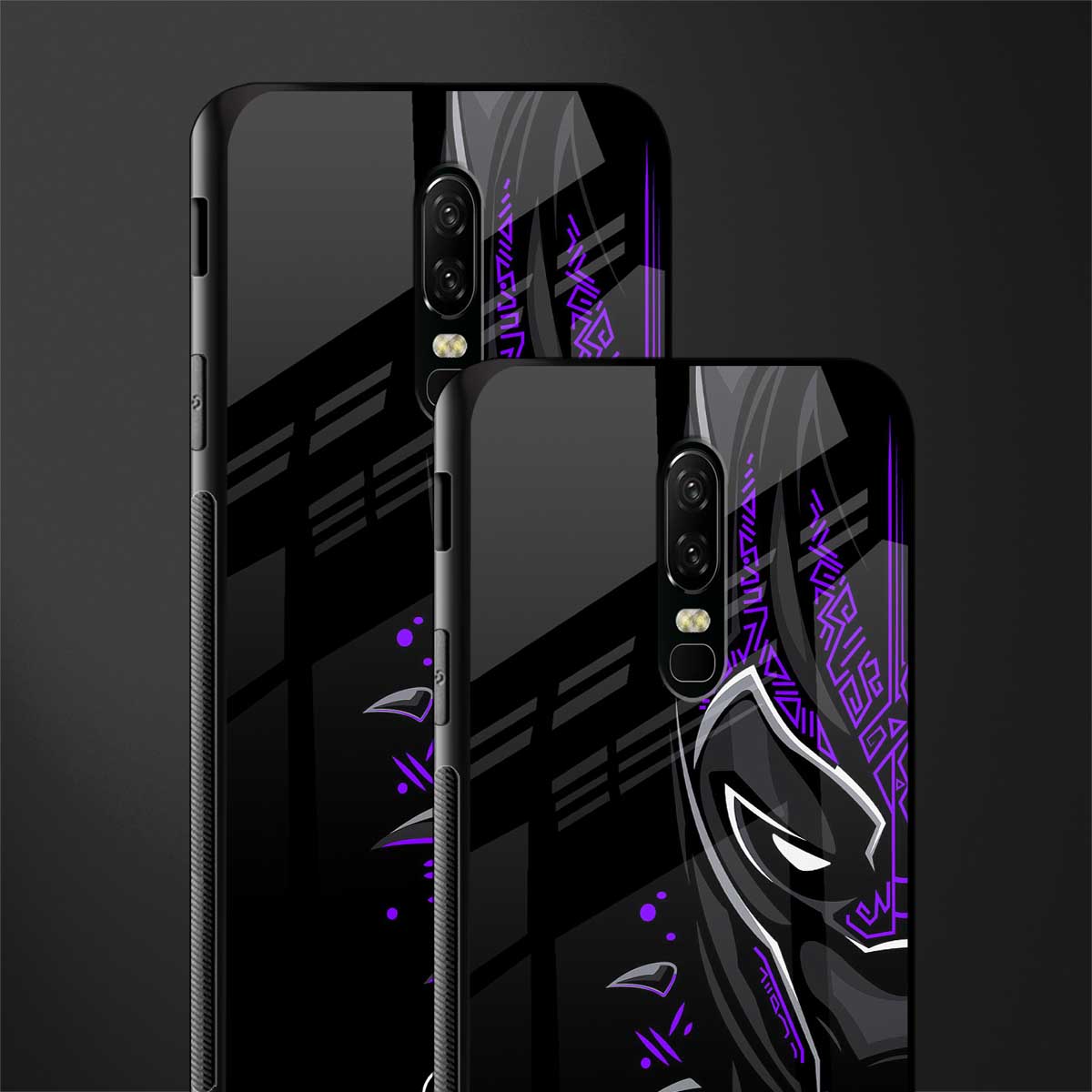 black panther superhero glass case for oneplus 6 image-2