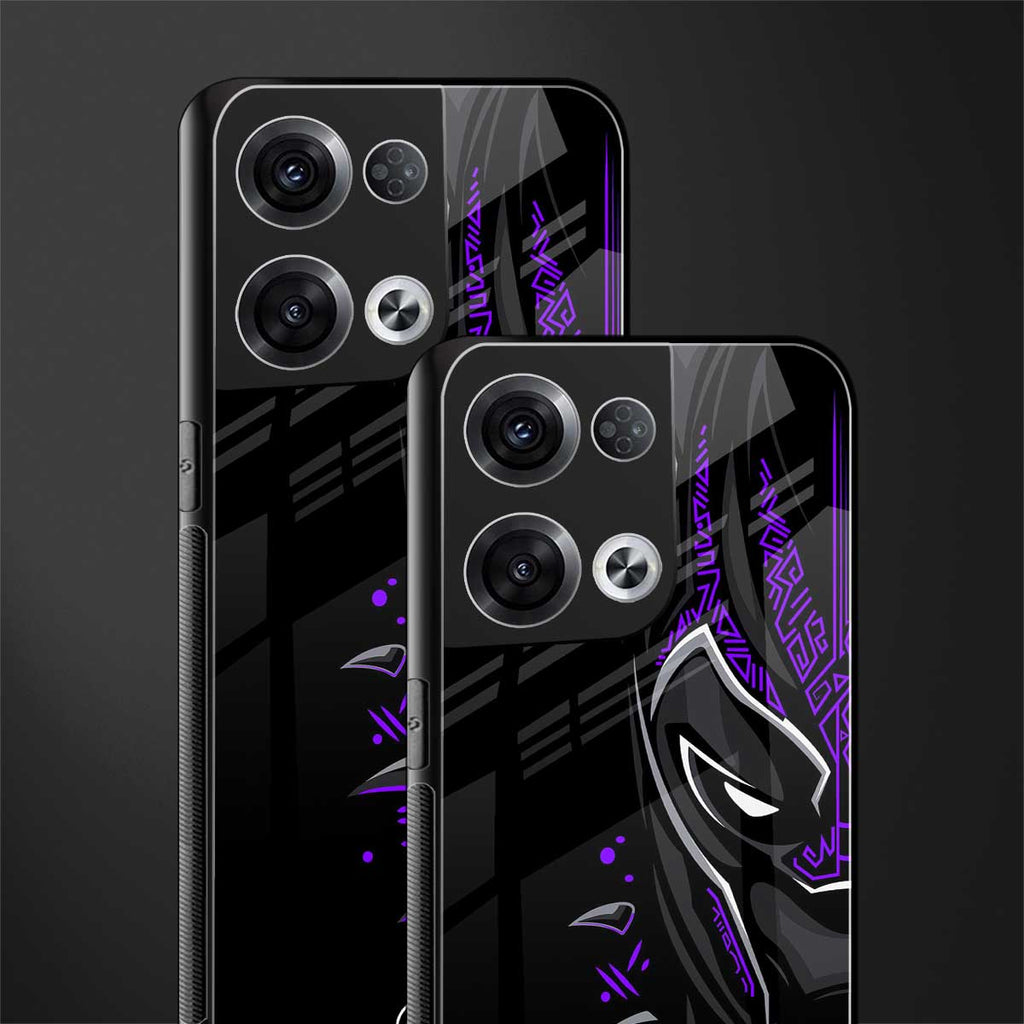 black panther superhero back phone cover | glass case for oppo reno 8 pro