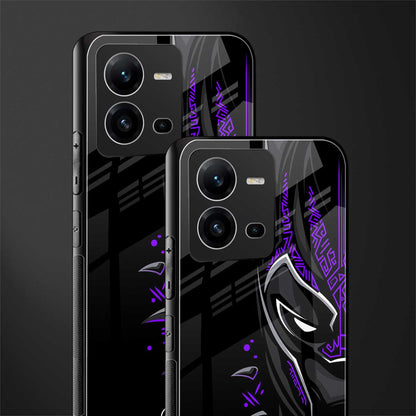 black panther superhero back phone cover | glass case for vivo v25-5g