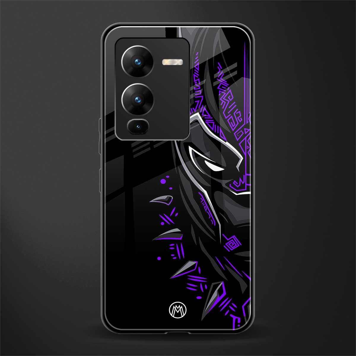 black panther superhero back phone cover | glass case for vivo v25 pro 5g