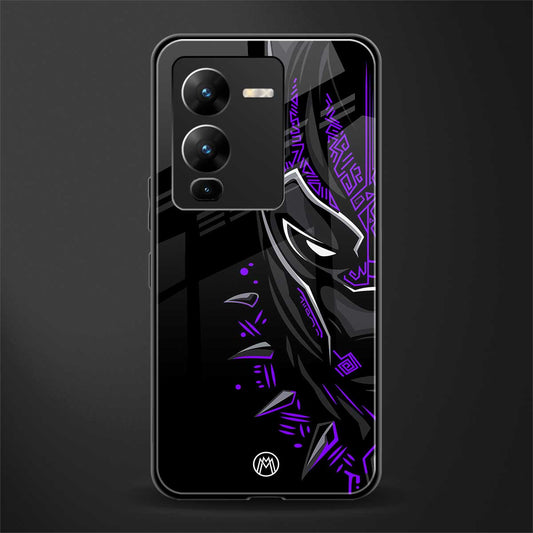 black panther superhero back phone cover | glass case for vivo v25 pro 5g