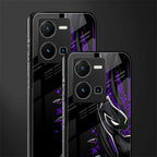 black panther superhero back phone cover | glass case for vivo y35 4g